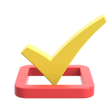 3 boyutlu onay kutusu. İşaretle. 3B illüstrasyon.