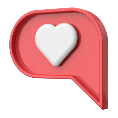 İkon gibi. Sohbet balonu. 3B illüstrasyon.