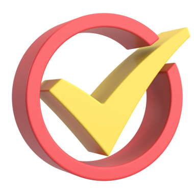 3 boyutlu onay kutusu. İşaretle. 3B illüstrasyon.