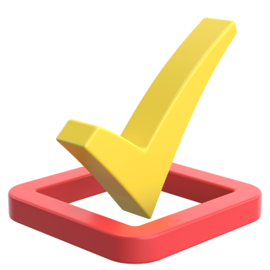 3 boyutlu onay kutusu. İşaretle. 3B illüstrasyon.