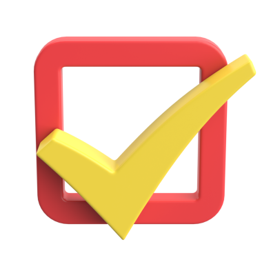 3 boyutlu onay kutusu. İşaretle. 3B illüstrasyon.