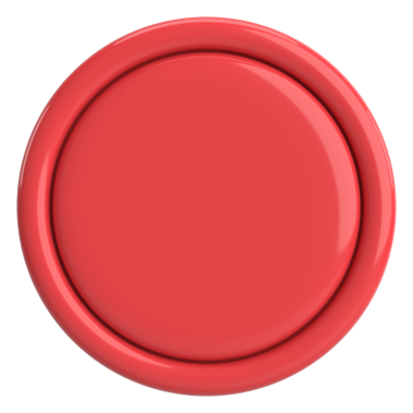 Üç boyutlu daire düğmesi. Boş tuş. 3B illüstrasyon.