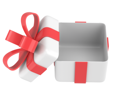 Hediye Kutusu açıldı. Üç boyutlu hediye kutusu. 3B illüstrasyon.