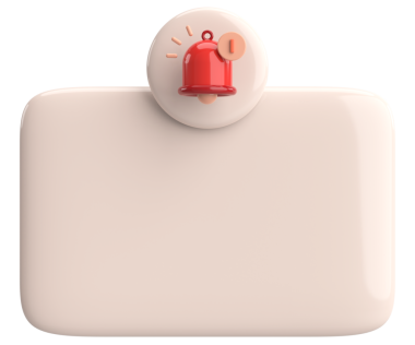 Üç boyutlu uyarı kutusu. 3B illüstrasyon.