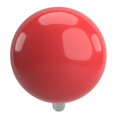 Pimi çek. Çizim iğnesi. Üç boyutlu pim. 3B illüstrasyon.