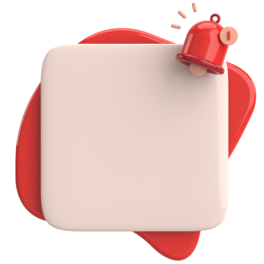 Üç boyutlu uyarı kutusu. 3B illüstrasyon.