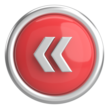 Önceki düğme. Arka düğme. 3B illüstrasyon.