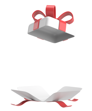 Hediye Kutusu açıldı. Üç boyutlu hediye kutusu. 3B illüstrasyon.