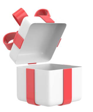 Hediye Kutusu açıldı. Üç boyutlu hediye kutusu. 3B illüstrasyon.