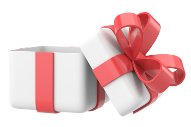 Hediye Kutusu açıldı. Üç boyutlu hediye kutusu. 3B illüstrasyon.