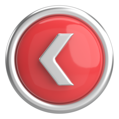 Önceki düğme. Arka düğme. 3B illüstrasyon.