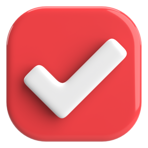 3 boyutlu onay kutusu. İşaretle. 3B illüstrasyon.