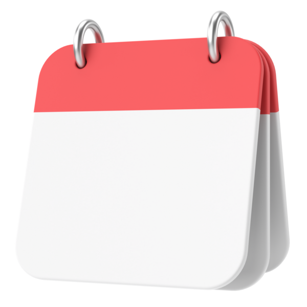 Boş takvim. Üç boyutlu takvim. 3B illüstrasyon.