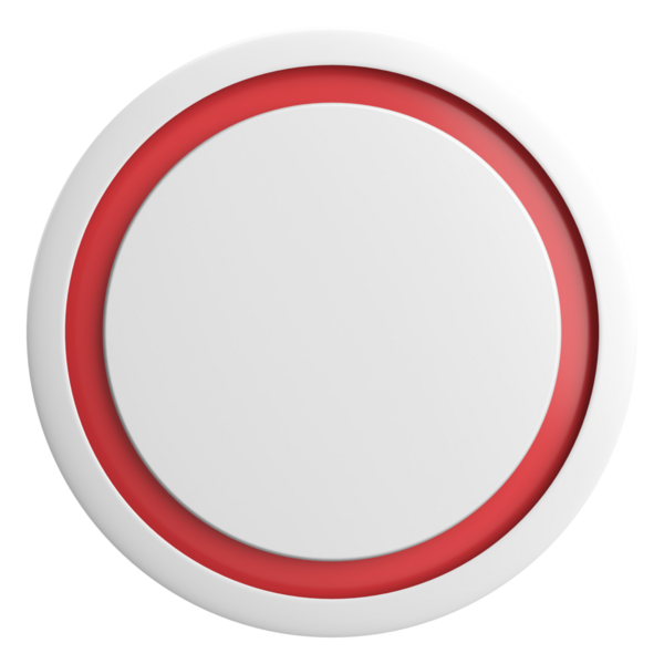 Üç boyutlu daire düğmesi. Boş tuş. 3B illüstrasyon.