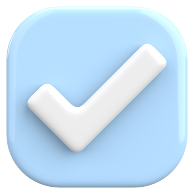 3 boyutlu onay kutusu. İşaretle. 3B illüstrasyon.