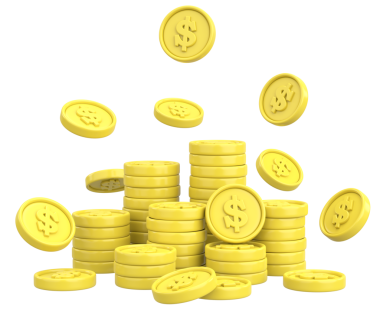 Dolar parası. Üç boyutlu para. 3B illüstrasyon.