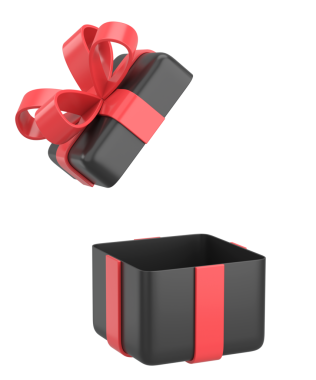 Hediye Kutusu açıldı. Üç boyutlu hediye kutusu. 3B illüstrasyon.