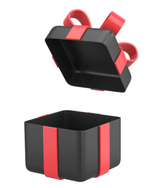 Hediye Kutusu açıldı. Üç boyutlu hediye kutusu. 3B illüstrasyon.