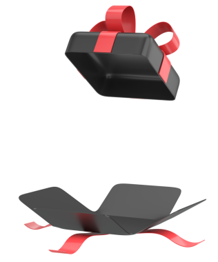 Hediye Kutusu açıldı. Üç boyutlu hediye kutusu. 3B illüstrasyon.