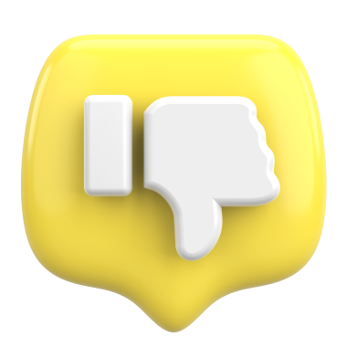 İkondan nefret ediyorum. Sevmeme düğmesi. 3B illüstrasyon.