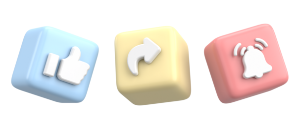 Ortak abonelik simgesi gibi. 3B illüstrasyon.