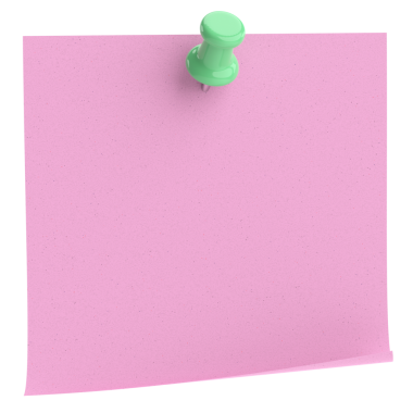 Üç boyutlu not kağıdı. Yapışkan bir not. 3B illüstrasyon.