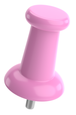 Pimi çek. Çizim iğnesi. Üç boyutlu pim. 3B illüstrasyon.