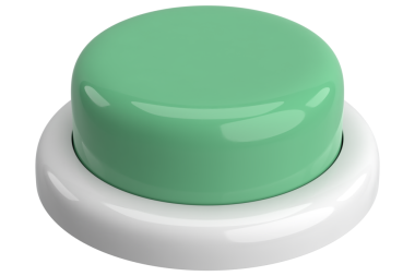 Üç boyutlu düğme. Bas düğmeye. 3B illüstrasyon.