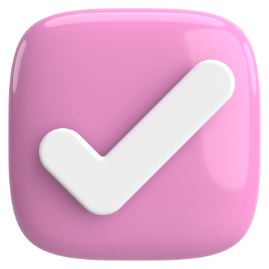 3 boyutlu onay kutusu. İşaretle. 3B illüstrasyon.