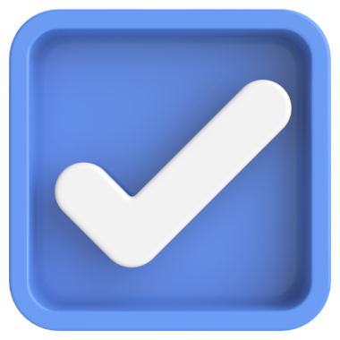 3 boyutlu onay kutusu. İşaretle. 3B illüstrasyon.