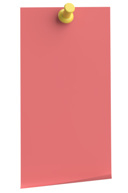 Üç boyutlu not kağıdı. Yapışkan bir not. 3B illüstrasyon.