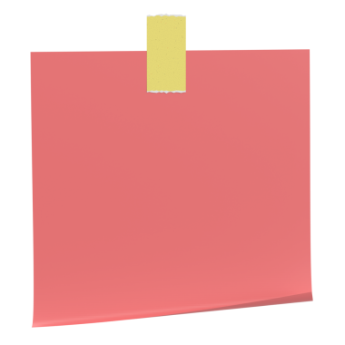 Üç boyutlu not kağıdı. Yapışkan bir not. 3B illüstrasyon.