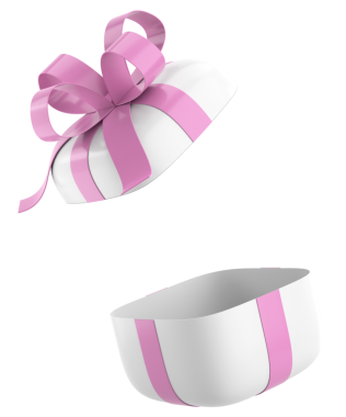 Hediye Kutusu açıldı. Üç boyutlu hediye kutusu. 3B illüstrasyon.