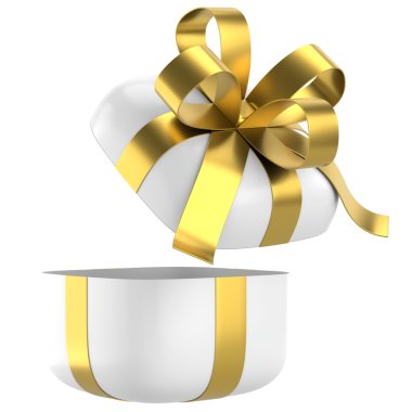 Hediye Kutusu açıldı. Üç boyutlu hediye kutusu. 3B illüstrasyon.