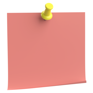 Üç boyutlu not kağıdı. Yapışkan bir not. 3B illüstrasyon.