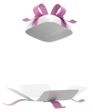 Hediye Kutusu açıldı. Üç boyutlu hediye kutusu. 3B illüstrasyon.