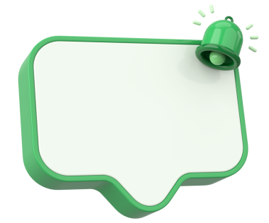 Üç boyutlu uyarı kutusu. 3B illüstrasyon.