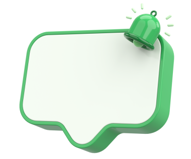 Üç boyutlu uyarı kutusu. 3B illüstrasyon.