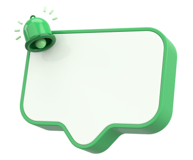 Üç boyutlu uyarı kutusu. 3B illüstrasyon.