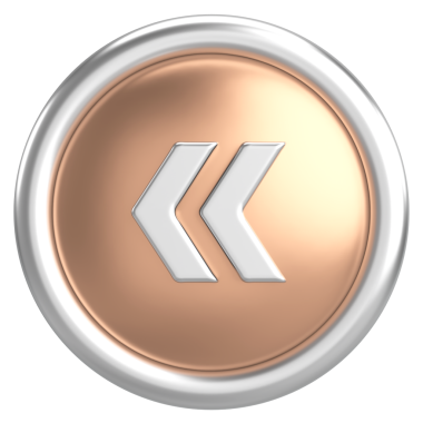 Önceki düğme. Arka düğme. 3B illüstrasyon.