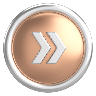 Sonraki düğme. Devam et düğmesi. 3B illüstrasyon.