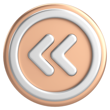 Önceki düğme. Arka düğme. 3B illüstrasyon.