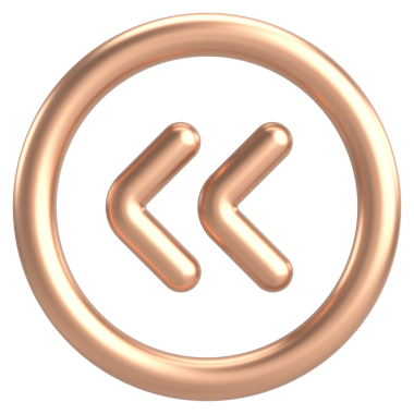 Önceki düğme. Arka düğme. 3B illüstrasyon.