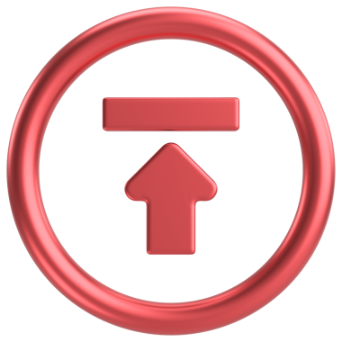 Gönderme düğmesi. Simgeyi yükle. 3B illüstrasyon.