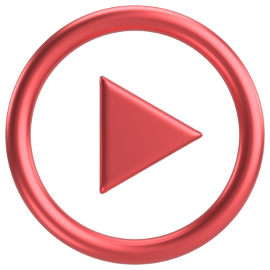 Çal düğmesi. Simgeyi çal. 3B illüstrasyon.