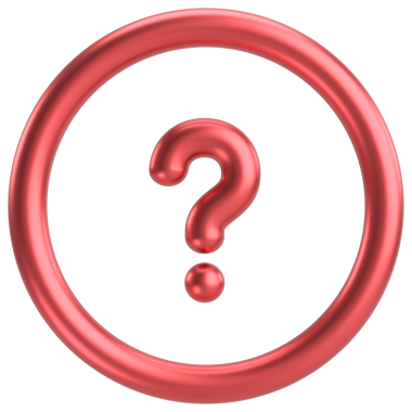 Soru işareti işareti. 3B illüstrasyon.