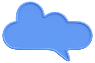 Konuşma balonu. Mesaj kutusu. 3B illüstrasyon.