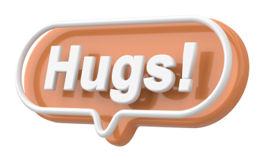 Sarılalım. Kelime ve deyim. 3B illüstrasyon.