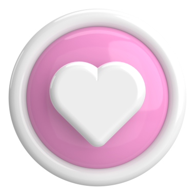 Düğme gibi. İkon gibi. 3B illüstrasyon.