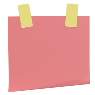 Üç boyutlu not kağıdı. Yapışkan bir not. 3B illüstrasyon.